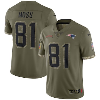 mens nike randy moss olive new england patriots 2022 salute 